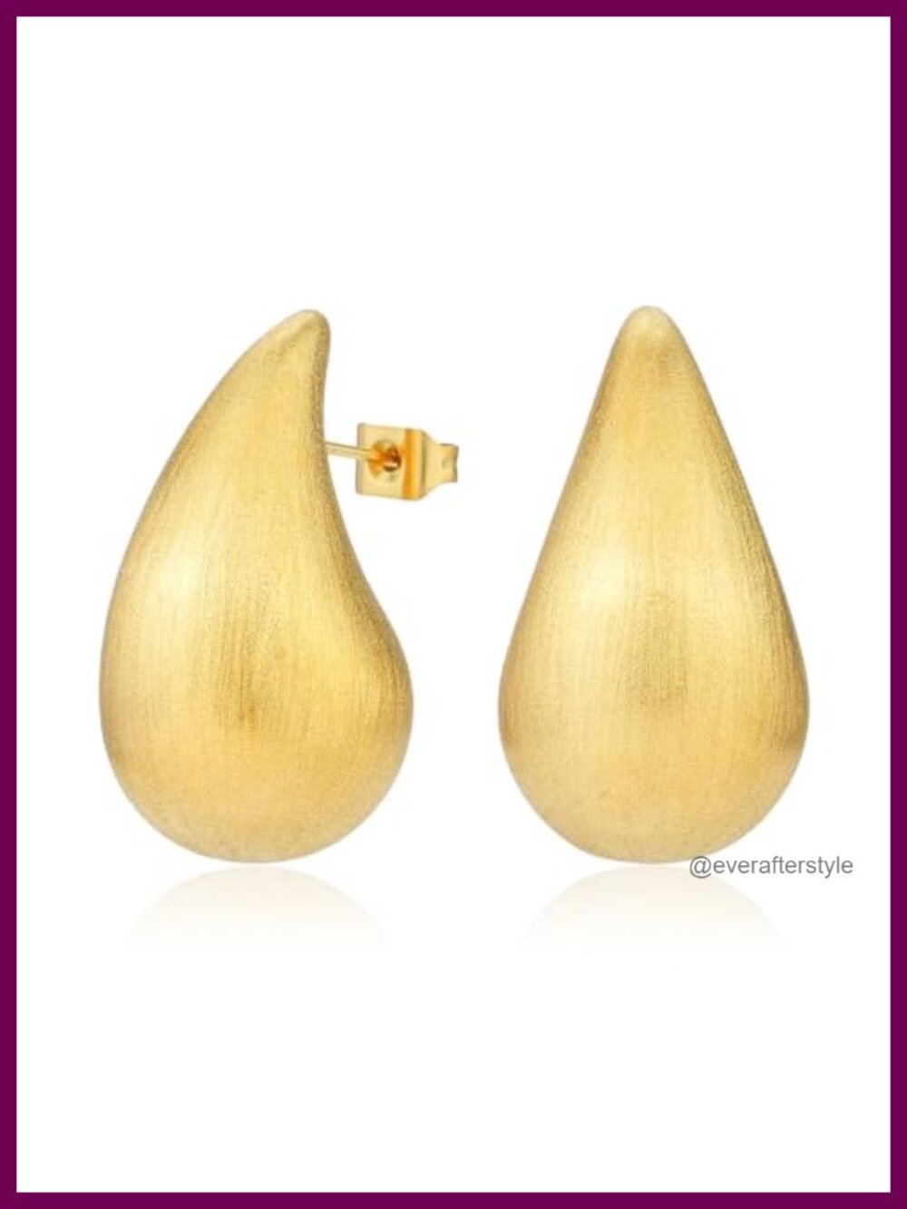 18k Gold Plated Stainless Steel Brushed Dangle Earrings Lightweight Minimalist